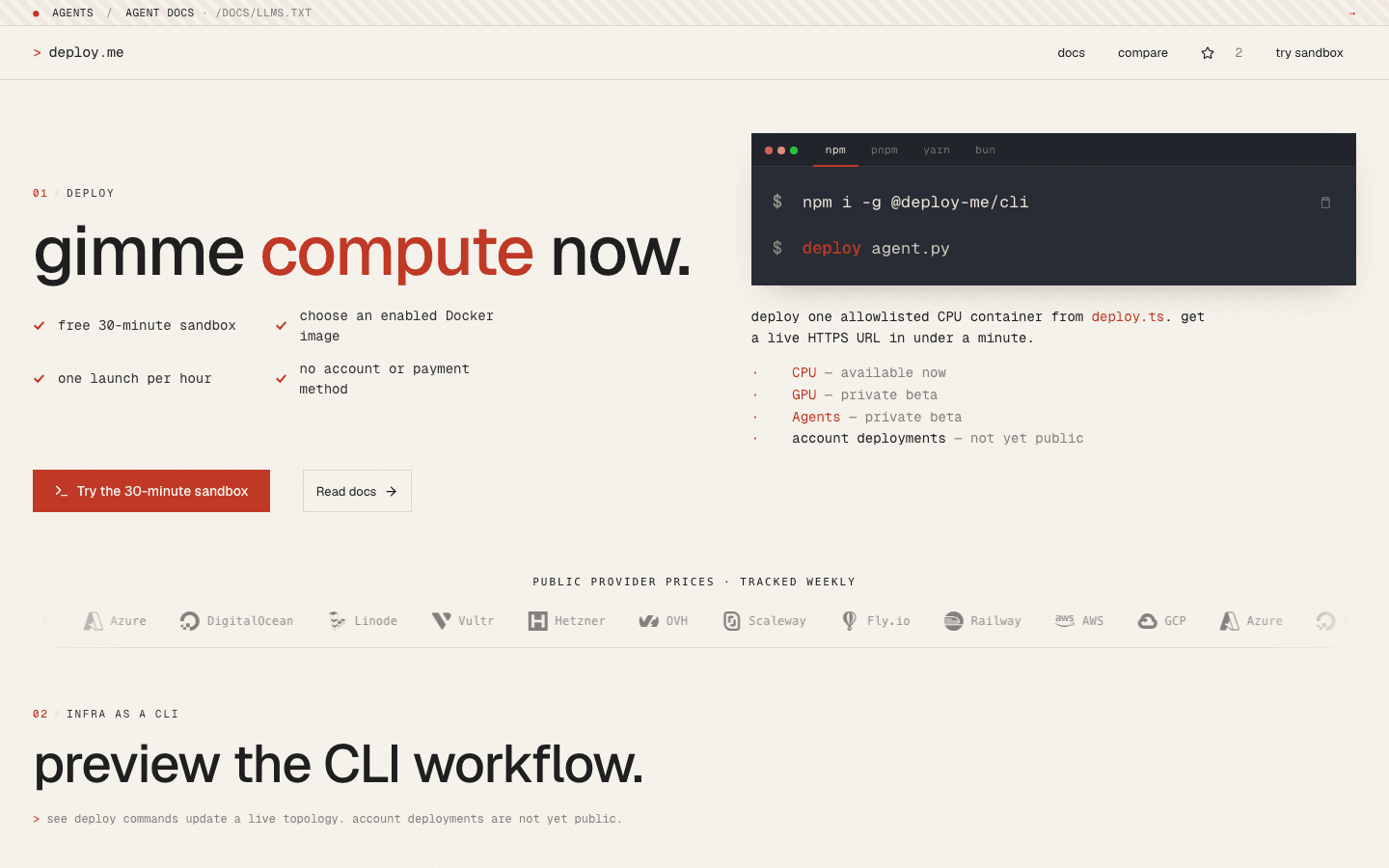 Deploy.me preview